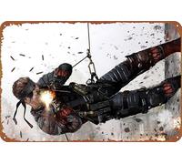 ZTLLFV Video Game Metal Gear Solid Big Boss Poster Sign Metal Tin Sign Wall Art Decor - Retro Sign for Home Decor Gifts - 8x12 Inch