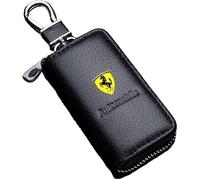 ZTLQ Car Key Fob for Ferrari 296, Key Protector Case Key Case Key Holder Key Chain Key Shells Key Rings with Emblem Logo Car Decor Accessories,Black