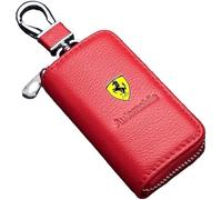 ZTLQ Car Key Fob for Ferrari 296, Key Protector Case Key Case Key Holder Key Chain Key Shells Key Rings with Emblem Logo Car Decor Accessories,Red