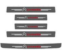 ZTLQ Car Kick Plates for Citroen SpaceTourer M,Carbon Fiber Car Door Edge Guards Door Sill Protector Car Door Edge Guards Threshold Emblem logo Car Accessories Styling,5pcs
