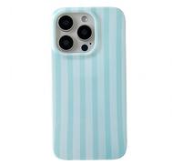 ZTOFERA for iPhone 16 Case with Geometric Vertical Stripes,Cute Fashion Simple Line Pattern for Women Men,Soft TPU Slim Glossy Shockproof Case Cover(Light Blue)