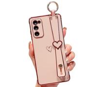 ZTOFERA Heart Case with Wristband for Samsung Galaxy S20 FE 4G/5G, Pink