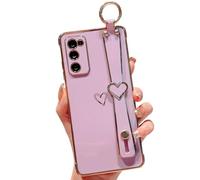 ZTOFERA Heart Case with Wristband for Samsung Galaxy S20 FE 4G/5G, Purple