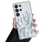 ZTOFERA Magnetic Case for Samsung Galaxy S25 Ultra 5G, Daisy Pattern Clear Case Compatible with MagSafe Wireless Charging, Soft Protective Phone Cover - Lavender