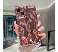 ZTOFERA Wavy Case for iPhone 11, Cute Wave Frame Shiny 3D Ripple Electroplating Design Protective Phone Case Soft TPU Bumper Shockproof Cover for Girls Women, Pink