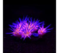 ZtohPyo Glowing Effect Fish Tank Aquarium Decorations, Artificial Silicone Plants Ornaments for Fish Tank Landscape Decor Glow in The Dark Soft Anemone for Small Aquarium Decoration (Blue Anemone)