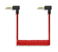 Ztolbriy ® 3.5mm TRS Microphone Cable, TRS Cable 1/8" Male to Male Coiled Right Angle Mic Cord for Camera/Recorder, Compatible with Rode SC2, Durable Audio Cable for Professional Recording