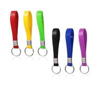 Ztolbriy 6 Pack Heavy Duty Silicone Key Fob Rings - Colourful Identification Loops for Key Organisation | 12cm with 25mm Split Ring | Durable & Flexible Keychain Accessory