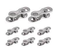 Ztolbriy 8 Pairs Bicycle Missing Link Chain Connectors - Reusable Quick Link for 10 Speed Chains | for Shimano/for SRAM | Silver Stainless Steel (16pcs)