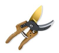 Ztolbriy Hand Held Grass Shears, Garden Secateurs, Pruning Shears for Gardening - Ergonomic Design, Ideal for Snipping and Trimming Plants (Wooden Handle)