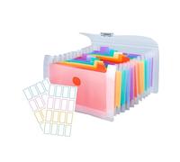 Ztolbriy Mini Accordion Receipt Organiser - 13 Pocket Expanding File Folder | A6 Document Wallet for Bills, Coupons & Tax Receipts | 7,08 x 4,52 Inch Portable Storage (Transparent)