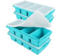 Ztomine Silicone Freezer Tray With Lid - Silicone Freezer Food Molds- Large Ice Cube Tray,4-Pack Silicone Freezer Container,Freeze & Store Soup, Sauce, Broth,Leftovers - Makes 4 Perfect 1 Cup