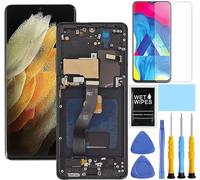 ZTOOYO AMOLED for Samsung Galaxy S21 Ultra 5G Screen Replacement with Frame for Samsung S21 Ultra Screen Replacement kit SM-G998u G998a G998w LCD Touch Display digitizer with Tools Black(US Version