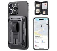 ZtotopCases Card Holder Compatible with Magsafe Wallet, Work with Find My, Magnetic Wallet for iPhone 16/15/14/13/12 Series, Fit 3 Cards, Black