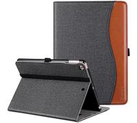 ZtotopCases Case for iPad 2018 2017 9.7 Inch 6th and 5th Generation(Model: A1893 A1954 A1822 A1823) / Air 2 / Air 1, Premium PU leather, Document Card Slots, Smart Cover Auto Wake/Sleep,Denim Black