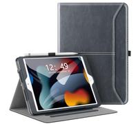 ZtotopCases Case for iPad 9th / 8th / 7th Generation, 10.2-Inch (2021/2020/2019 Model, iPad 9/8/7), Premium Leather Business Cover with Auto Wake/Sleep Function, Multi Angles, Hand Strap, Gray