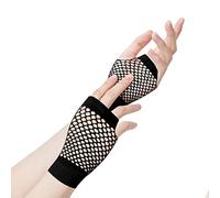 ztowoto 2 Pairs Long Fishnet Gloves Fashionable, Fingerless Mesh Gloves,Stretchable Mesh Opera Gloves for 80s Party Cosplay Costume Accessories（Black）