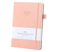 Ztowoto 2026 Planner,Leather Cover A5 2026 Weekly and Monthly Planner 5.7x8.5" with Pen Loop,Elastic Bond,365 Pages 2026 Diary for School,Office and Home(Pink)
