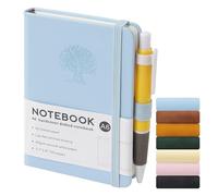 ztowoto A6 Tree Hardcover Notebook A5, Small Lined Thick Leather Notebook 192 Pages,5.7x3.9”A5 Journal with Pen Loop Ideal for Study,Office,Writing,Travel Records(Blue)