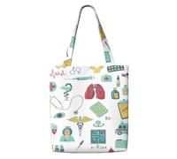 ZTPOWQA Abstraction Biology Chemistry4 Print Canvas Shoulder Bag Large Capacity Tote Shopping Everyday Use Weekend Adventures