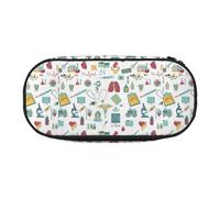 ZTPOWQA Abstraction Biology Chemistry4 Print Fashionable Pencil Case Functional Pen Pouch School Travel Office Use Convenience