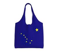 ZTPOWQA Alaska State Flag Print Extra-Large Canvas Tote Bag Eco-Friendly Shoulder Bags Shopping Travel Daily Handbag