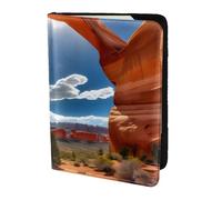 ZTPOWQA Arches National Park-Standard Print Men Women Passport Travel Document Stylish Secure Wallet Leather Case Accessory