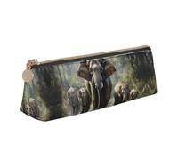 ZTPOWQA Asian Elephants Print Teenagers Pencil Case Large Capacity High Organizer Bag School Daily Essentials