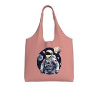 ZTPOWQA Astronaut On The Moon 1 Print Extra-Large Canvas Tote Bag Eco-Friendly Shoulder Bags Shopping Travel Daily Handbag