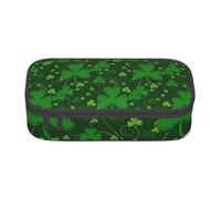 ZTPOWQA Background St Patrick's Day Glitter Print Pencil Case Functional Stylish Teenagers Girls Adults School College Everyday Use