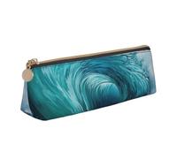 ZTPOWQA Beautiful Ocean Waves Print Adults Triangular Pencil Case Stylish Large-Capacity Pouch Stationery Organizer