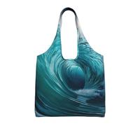 ZTPOWQA Beautiful Ocean Waves Print Extra-Large Canvas Tote Bag Eco-Friendly Shoulder Bags Shopping Travel Daily Handbag