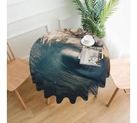 ZTPOWQA Beautiful ocean waves Print Round Tablecloth Reusable Table Cover for Dining Room Party Outdoor Events Decor