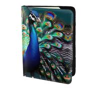 ZTPOWQA Beautiful Peacock Print Men Women Passport Travel Document Stylish Secure Wallet Leather Case Accessory