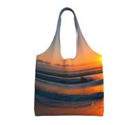 ZTPOWQA Beautiful Sunrise Ocean Print Extra-Large Canvas Tote Bag Eco-Friendly Shoulder Bags Shopping Travel Daily Handbag