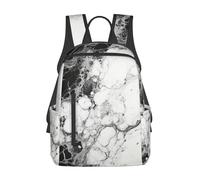ZTPOWQA Black White Marble Print Lightweight Versatile Backpack Water-Resistant Travel Unisex Daypack Bag Everyday