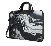 ZTPOWQA Black White Marble Print Stylish Laptop Bag Portable Single-Shoulder Bags For Office Business Daily Commute