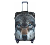 ZTPOWQA Blue Eyes Wolf Print Decorative Travel Luggage Cover Concealed Zipper Suitcases Anti Scratch Dustproof