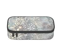ZTPOWQA Blue Grace Flora Print Pencil Case Functional Stylish Teenagers Girls Adults School College Everyday Use
