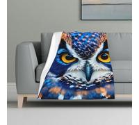 ZTPOWQA Blue Owl 1 Print Soft Warm Cozy Flannel Blanket for Bed Couch Travel Camping Washable Winter Autumn