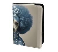 ZTPOWQA Blue Poodle Polka Dot Print Men Women Passport Travel Document Stylish Secure Wallet Leather Case Accessory