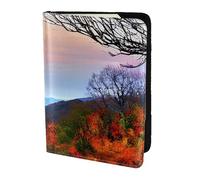 ZTPOWQA Blue Ridge Mountains Print Men Women Passport Travel Document Stylish Secure Wallet Leather Case Accessory