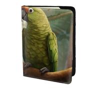 ZTPOWQA Couple Parrots Olive Print Men Women Passport Travel Document Stylish Secure Wallet Leather Case Accessory