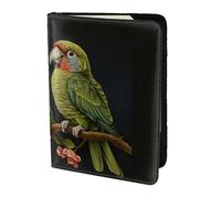 ZTPOWQA Couple Parrots Olive Print Men Women Passport Travel Document Stylish Secure Wallet Leather Case Accessory