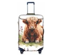 ZTPOWQA Cow Sunflower Print Decorative Travel Luggage Cover Concealed Zipper Suitcases Anti Scratch Dustproof