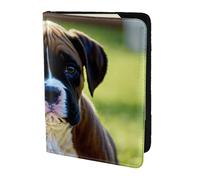 ZTPOWQA Cute Black Pug Dog Print Men Women Passport Travel Document Stylish Secure Wallet Leather Case Accessory