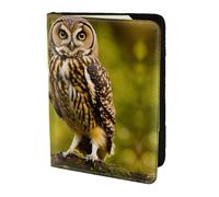 ZTPOWQA Cute Brown Cartoon Owls Print Men Women Passport Travel Document Stylish Secure Wallet Leather Case Accessory