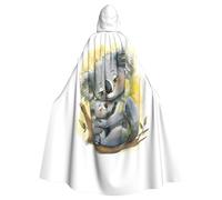 ZTPOWQA Cute Koala Mom Print Hooded Cloak Costume Carnival Witch Masquerade Party Festival Cosplay Wear Cape