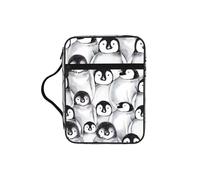 ZTPOWQA Cute Penguins Sketch Print Bible Storage Bag for Men Women Pastors Waterproof Organizer Scripture Holder