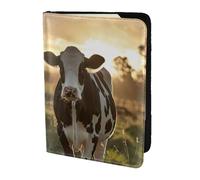 ZTPOWQA Dairy Cow Print Men Women Passport Travel Document Stylish Secure Wallet Leather Case Accessory